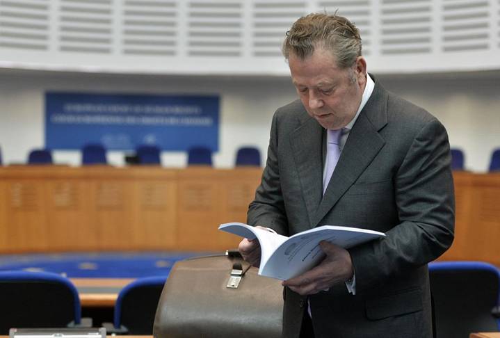 Me Olivier Morice, devant la Cour européenne des droits de l'homme, le 23 avril. 