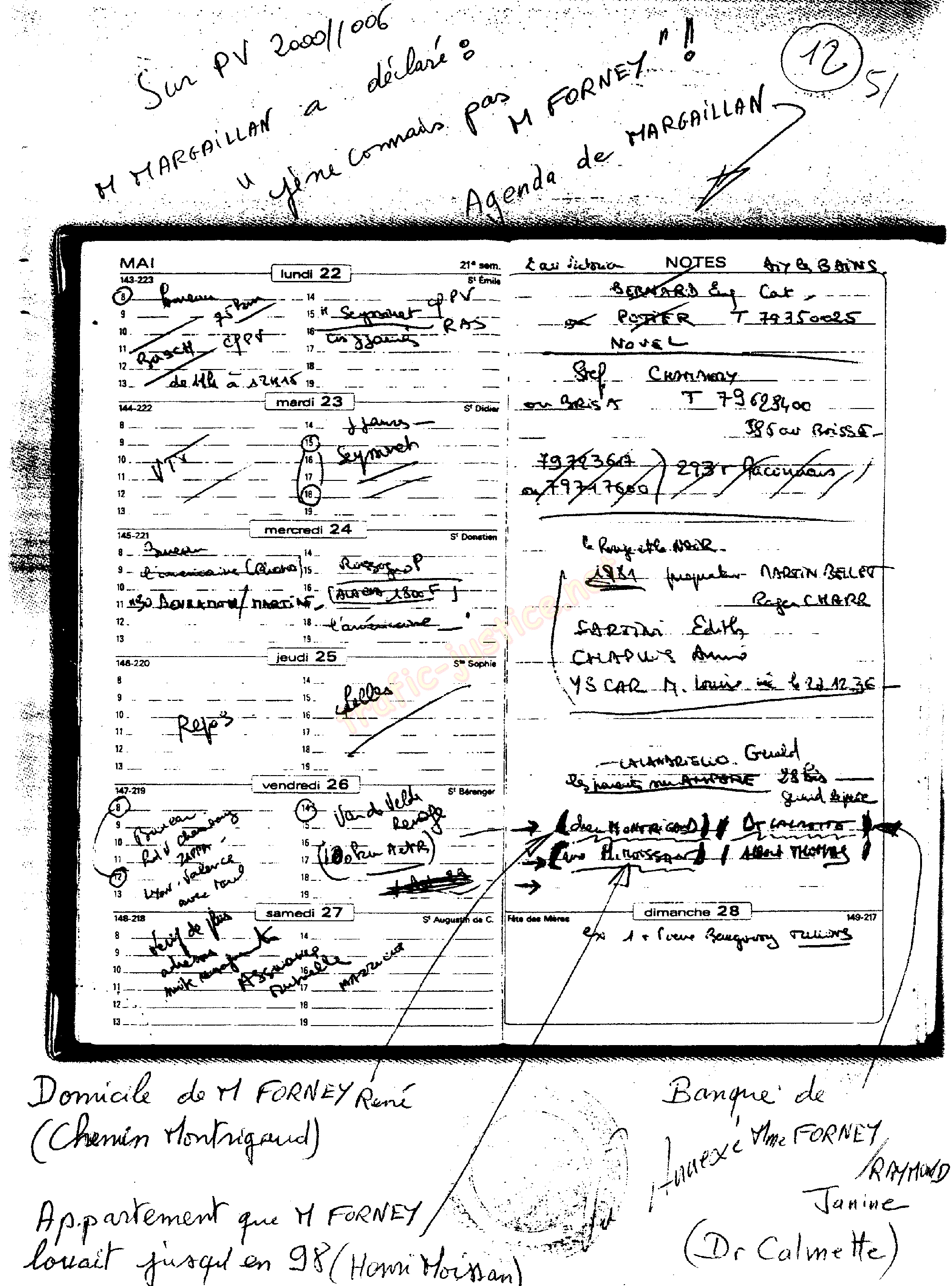 3 rues où sont les biens de l'époux de Mme RAYMOND Janine 